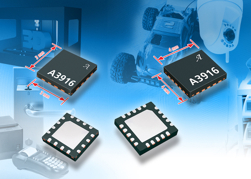 Allegro's A3916 low-voltage bipolar stepper needs only four external components